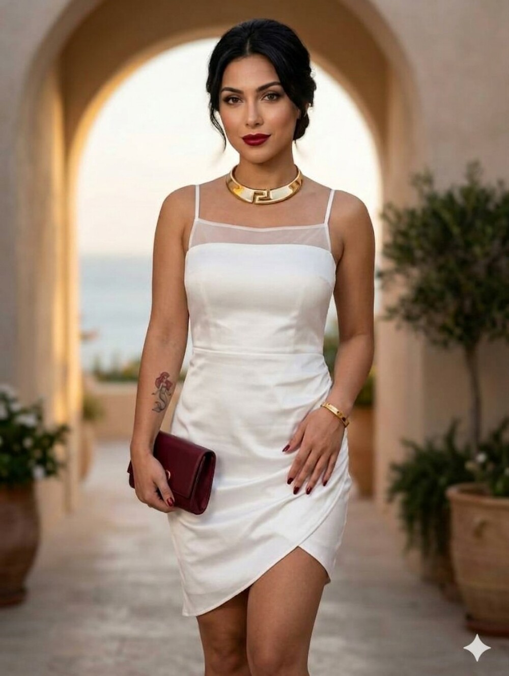 Amanda Uprichard White Sheer Yoke Mini Dress (XS)